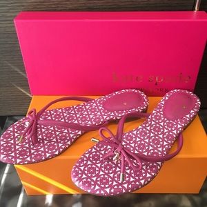 kate spade mistic bow flip flops deep pink nappa